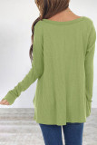 Casual Simplicity Solid Patchwork V Neck Tops