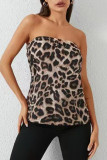 Sexy Leopard Strapless Tops