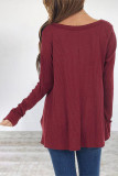 Casual Simplicity Solid Patchwork V Neck Tops