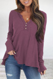 Casual Simplicity Solid Patchwork V Neck Tops