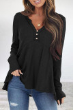 Casual Simplicity Solid Patchwork V Neck Tops