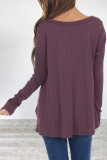 Casual Simplicity Solid Patchwork V Neck Tops