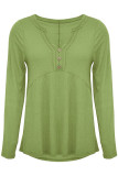 Casual Simplicity Solid Patchwork V Neck Tops