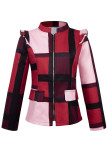 Casual Plaid Contrast Half A Turtleneck Outerwear