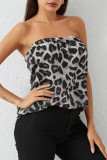 Sexy Leopard Strapless Tops