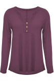 Casual Simplicity Solid Patchwork V Neck Tops