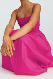 Sexy Solid Pocket Sling Dress Dresses
