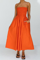 Sexy Solid Pocket Sling Dress Dresses