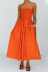 Sexy Solid Pocket Sling Dress Dresses