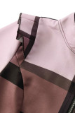 Casual Plaid Contrast Half A Turtleneck Outerwear