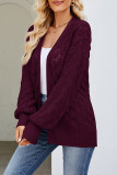 Casual Simplicity Solid Hollowed Out Cardigan Collar Tops