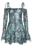 Sexy Print Bandage V Neck Irregular Dress Dresses