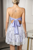 Sexy Celebrities Solid Tassel Sequins Strapless Sleeveless Two Pieces