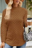 Casual Solid Patchwork Turtleneck Tops