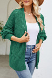 Casual Simplicity Solid Hollowed Out Cardigan Collar Tops
