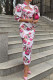 Elegant Floral Patchwork Mandarin Collar Pencil Skirt Dresses