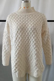 Casual Solid Patchwork Turtleneck Tops