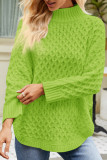 Casual Solid Patchwork Turtleneck Tops