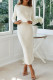 Daily Simplicity Solid O Neck Long Sleeve Two Pieces