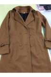 Casual Elegant Solid Patchwork Buckle Turndown Collar Outerwear