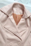 Casual Elegant Solid Patchwork Buckle Turndown Collar Outerwear