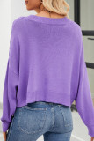 Elegant Solid Buttons V Neck Tops
