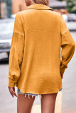 Casual Simplicity Solid Turndown Collar Tops
