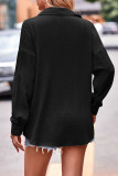 Casual Simplicity Solid Turndown Collar Tops