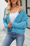 Elegant Solid Buttons V Neck Tops