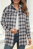 Street Plaid Make Old Turndown Collar Tops