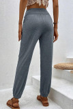 Daily Simplicity Solid Loose High Waist Harlan Solid Color Bottoms