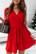 Elegant Solid Lace Bandage V Neck Waist Skirt Dresses