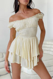 Sexy Solid Asymmetrical Off the Shoulder A Line Dresses
