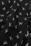 Elegant Print Patchwork V Neck A Line Dresses