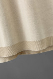 Casual Simplicity Solid Slit Turndown Collar A Line Dresses