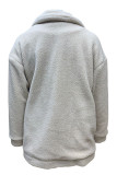 Casual Solid Pocket Turndown Collar Outerwear