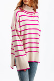 Casual Striped Contrast Turtleneck Tops