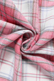 Street Plaid Make Old Turndown Collar Tops