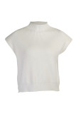 Casual Solid Turtleneck Tops