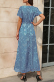 Elegant Floral Bandage V Neck A Line Dresses