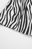 Casual Zebra Print Patchwork Loose High Waist Type A Full Print Bottoms