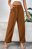 Casual Simplicity Solid Loose Straight Solid Color Bottoms
