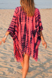 Casual Print Tassel Cardigan Collar Tops