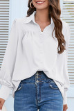 Casual Solid Buttons Shirt Collar Tops