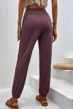 Daily Simplicity Solid Loose High Waist Harlan Solid Color Bottoms
