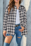 Street Plaid Make Old Turndown Collar Tops