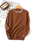 Casual Solid Beading O Neck Tops