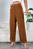 Casual Simplicity Solid Loose Straight Solid Color Bottoms