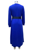 Casual Solid With Belt V Neck Long Sleeve Two Pieces