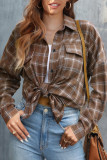 Street Plaid Make Old Turndown Collar Tops